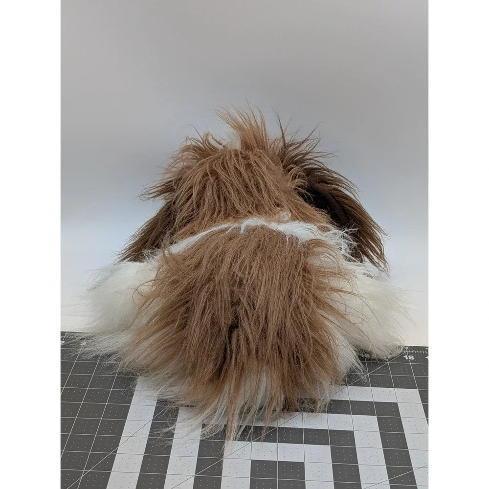 Antics Dog Plush Brown White Fluffy Furry Puppy Plush 1984 16 Inch Stuffed